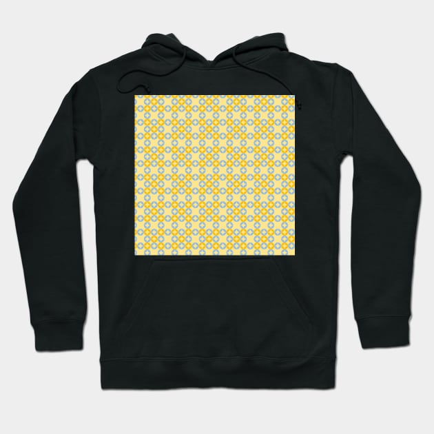 Retro geometrical semicircles pattern in light yellow and blue Hoodie by IngaDesign